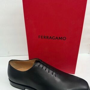 Salvatore Ferragamo Black Leather Oxford Shoes